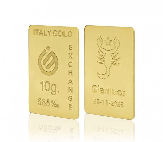 Gold ingots Star Signs - Scorpio - 14Kt - 5gr IGE GOLD